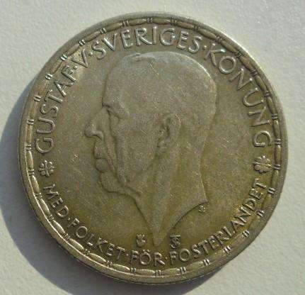 1948 SWEDEN GUSTAV 1 KRONE 7g  .4 SILVER