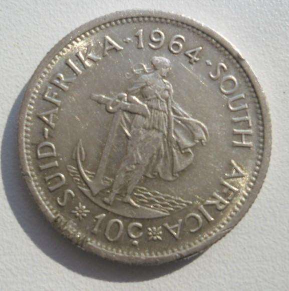 1964 SA 10 CENT IN CIRCULATED CONDITION