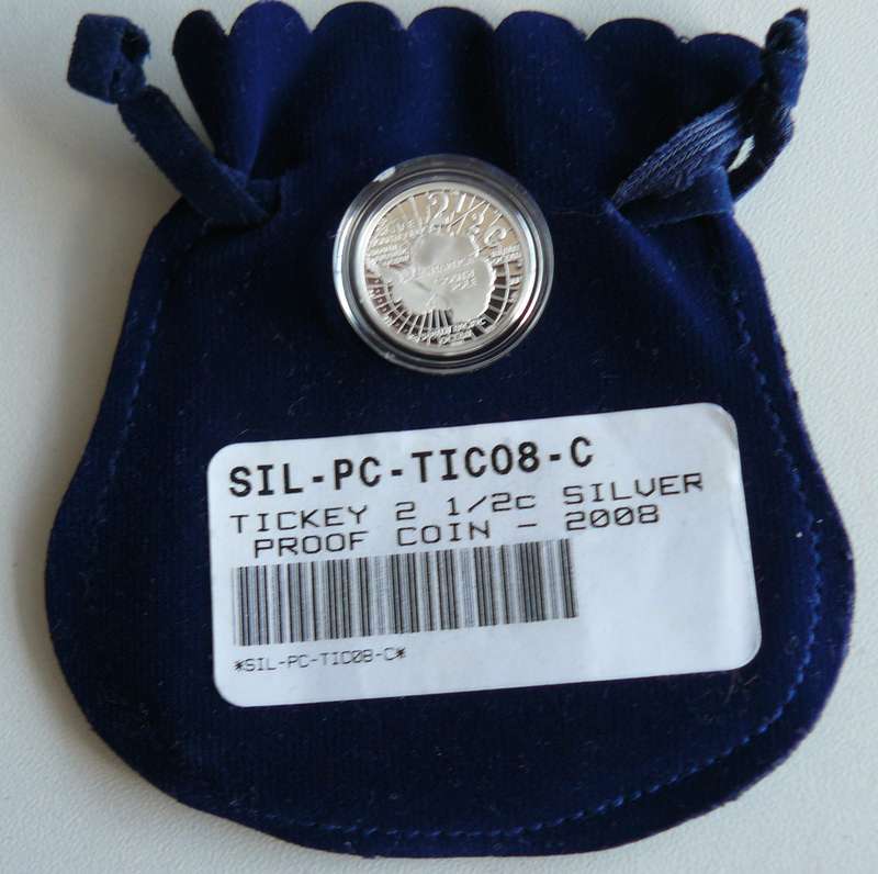 2008 SILVER PROOF 2.5 CENT MINTAGE 2412