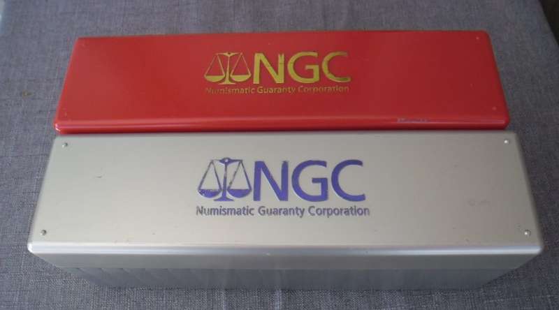 TWO USED NGC STORAGE BOXES BOTH FOR ONE BID