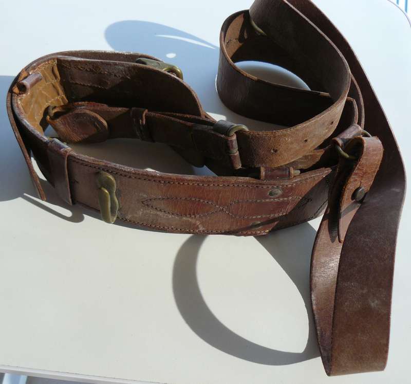 SAMBROWN BELT 60MM LOOP BROKEN  AND OTHER LEATHER BELT 50MM COULD BE OLD SAPS
