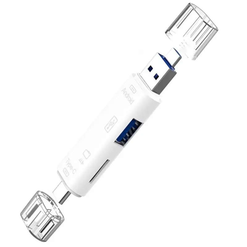 5-in-1 USB Type C/USB/Micro USB/TF/SD Memory Card Reader