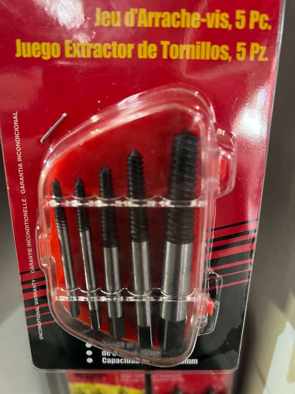 Easy out bolt extraction set