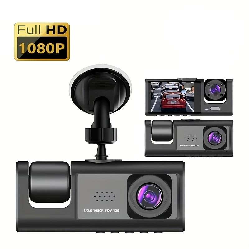 HD Front-Facing 1080P + Built-In 480P Dual Camera, Dashboard Camera for Cars