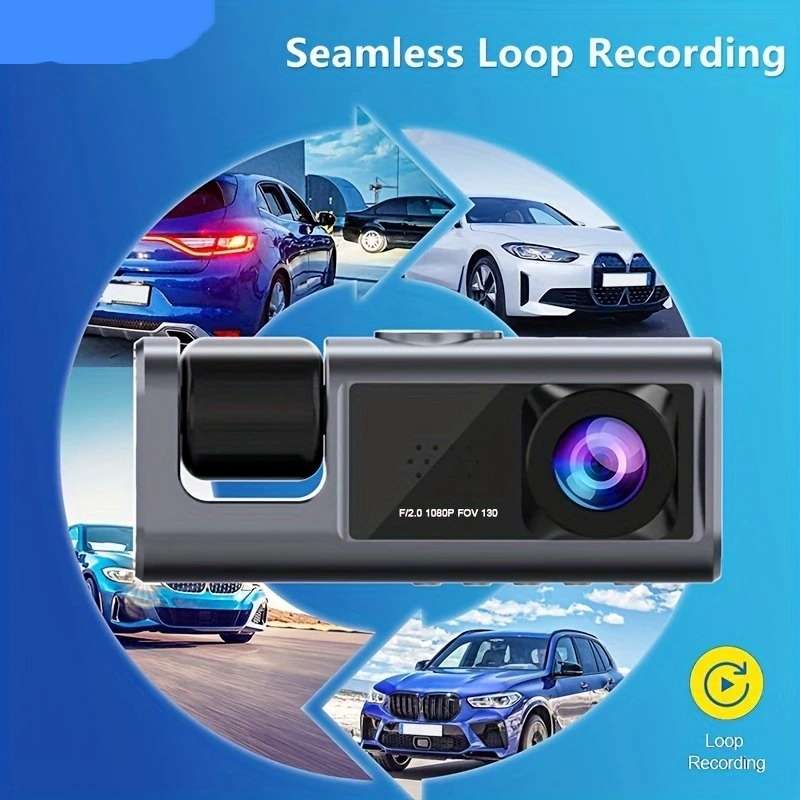 HD Front-Facing 1080P + Built-In 480P Dual Camera, Dashboard Camera for Cars