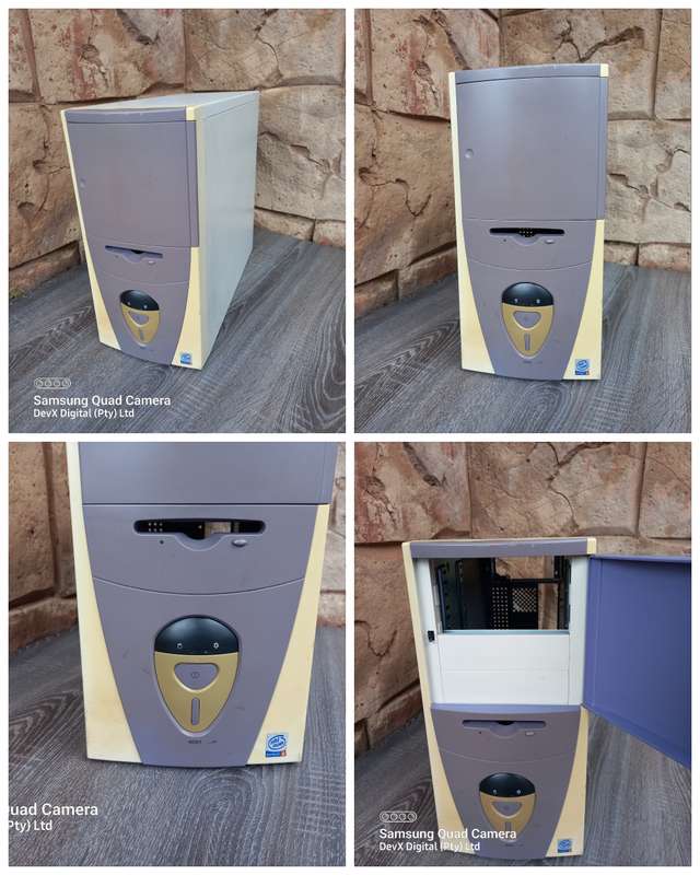 Vintage & Retro Computer Tower Case - White/Beige/Purple - Perfect For Vintage Collectors