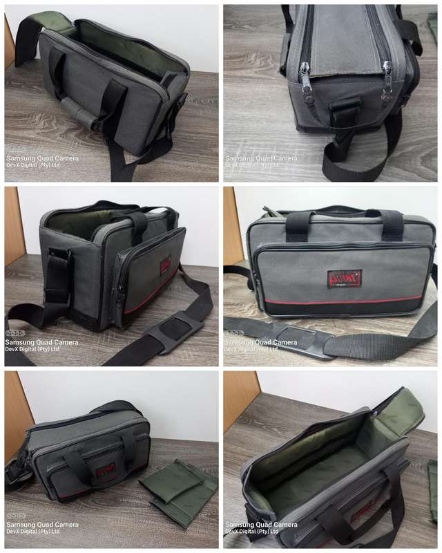 Protective Camera Bag - Thick Padded Design - Adjustable Velcro Dividers - Army Green & Grey