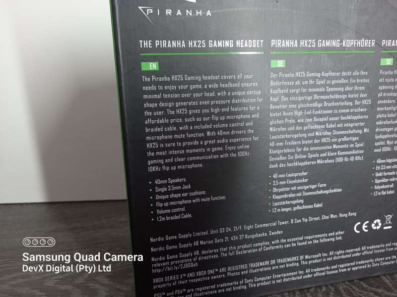 Verified Tested - Piranha Gaming Headset HX25 - For Xbox/PC/Mobile/PS5/PS4 - New Open Boxed Item
