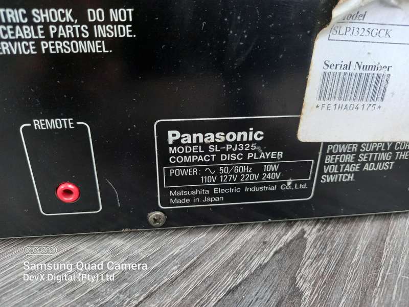 Vintage Panasonic SL-PJ325 CD Player From 1992 - Made in Japan - Perfect For Collectors - Powers On
