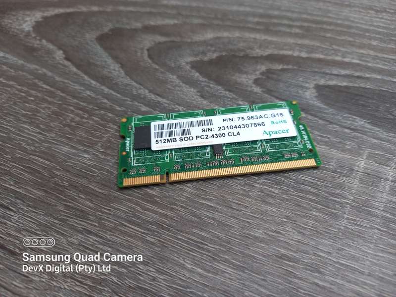 512MB DDR2 Laptop Ram - Apacer PC2 - Verified Tested & Working