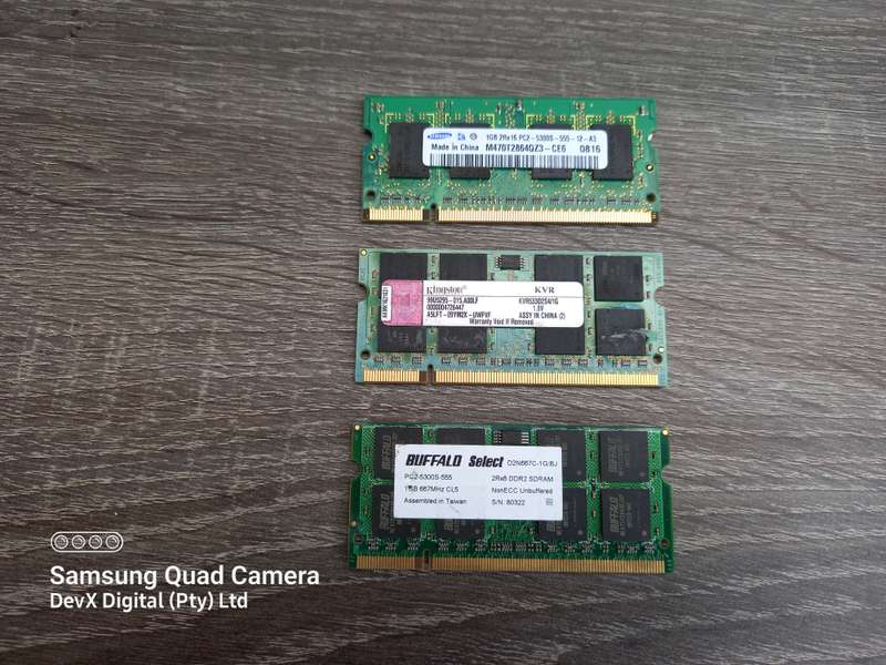 3 x 1GB DDR2 Laptop Ram Combo - All 3 Units For One Price - Verified Tested & Working