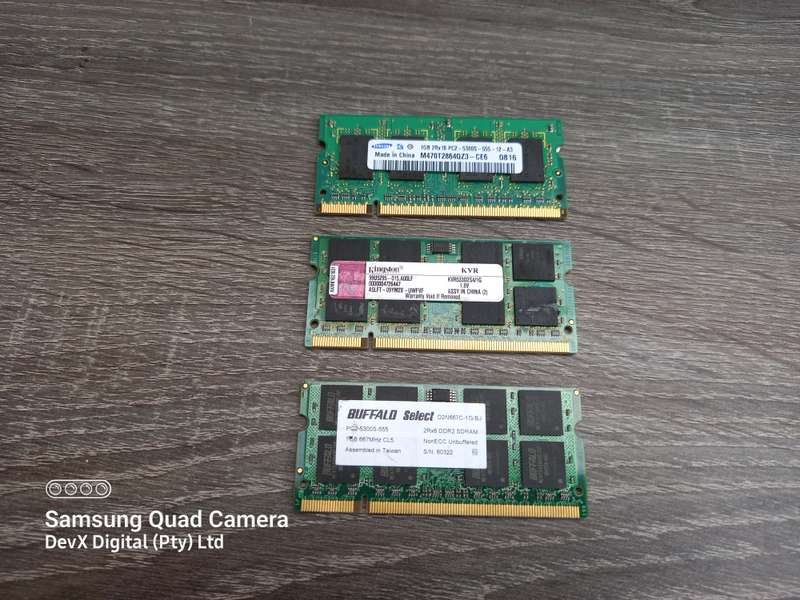 3 x 1GB DDR2 Laptop Ram Combo - All 3 Units For One Price - Verified Tested & Working