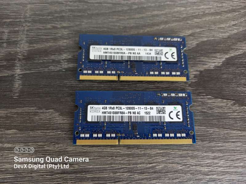 4GB DDR3 Laptop Ram - SK Hynix PC3 - Verified Tested & Working (Sold Each)