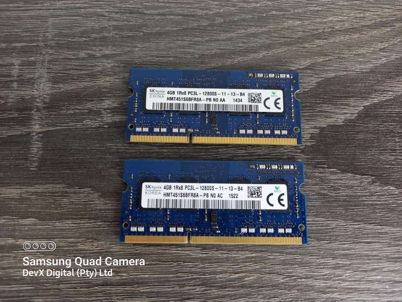 4GB DDR3 Laptop Ram - SK Hynix PC3 - Verified Tested & Working (Sold Each)