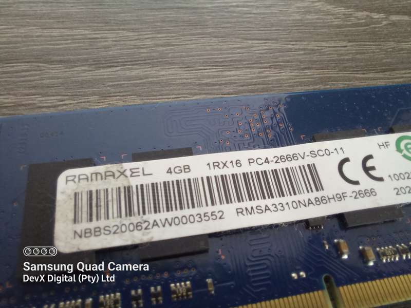 4GB DDR4 Laptop Ram - RAMAXEL PC4 - Verified Tested & Working (Sold Each)