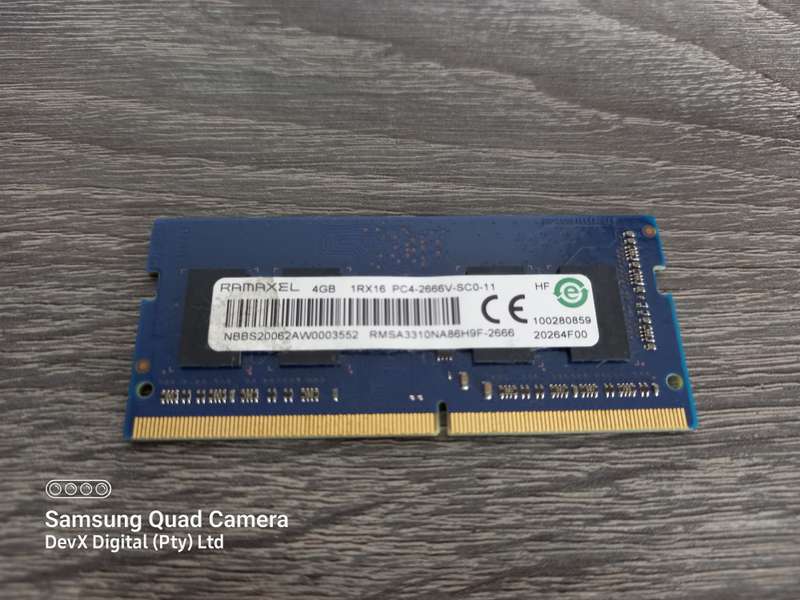 4GB DDR4 Laptop Ram - RAMAXEL PC4 - Verified Tested & Working (Sold Each)