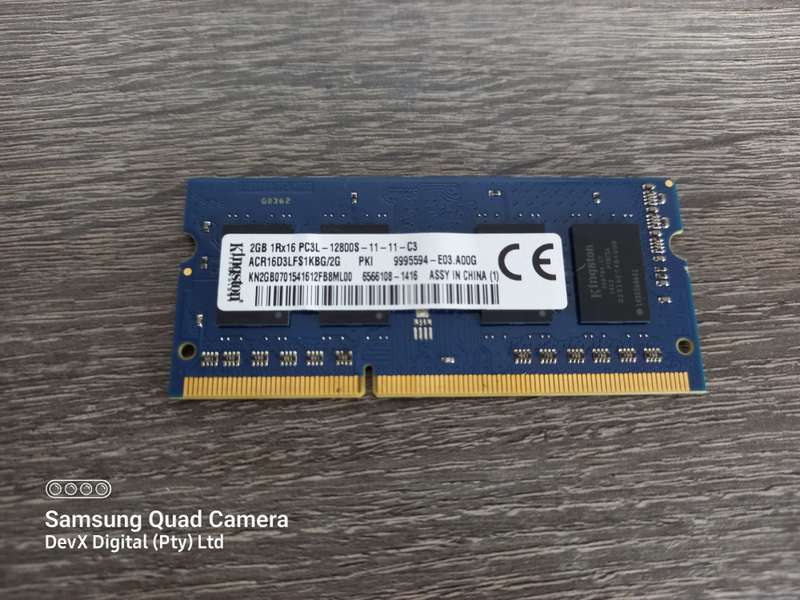 2GB DDR3 Laptop Ram - Kingston PC3 - Verified Tested & Working (Sold Each)