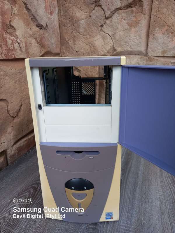 Vintage & Retro Computer Tower Case - White/Beige/Purple - Perfect For Vintage Collectors