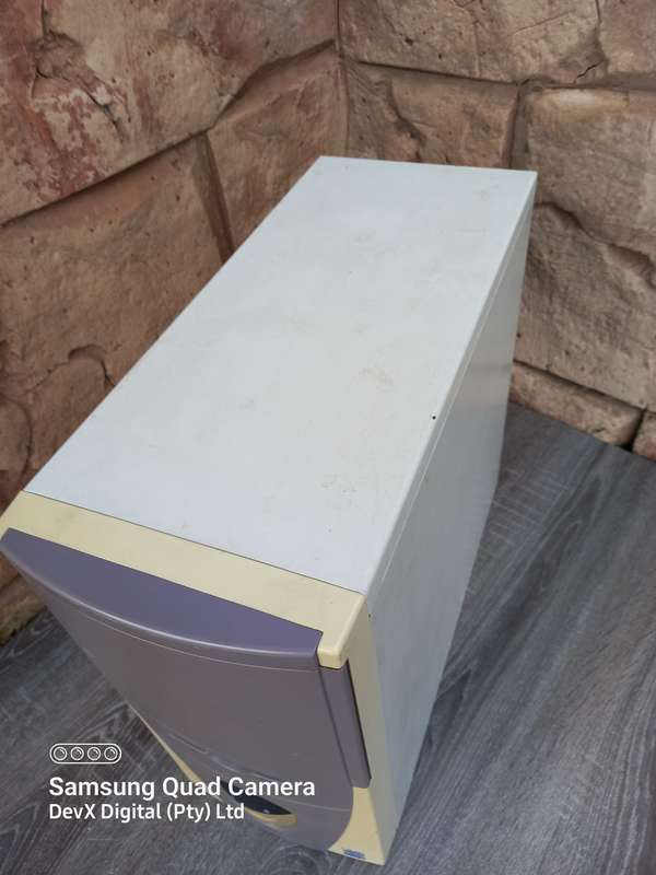 Vintage & Retro Computer Tower Case - White/Beige/Purple - Perfect For Vintage Collectors