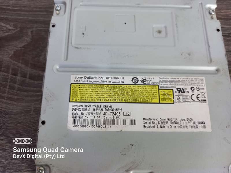 Verified Tested - Sony DVD Writer - SATA Connection + FREE SATA Cable - All 6 Sides Photographed