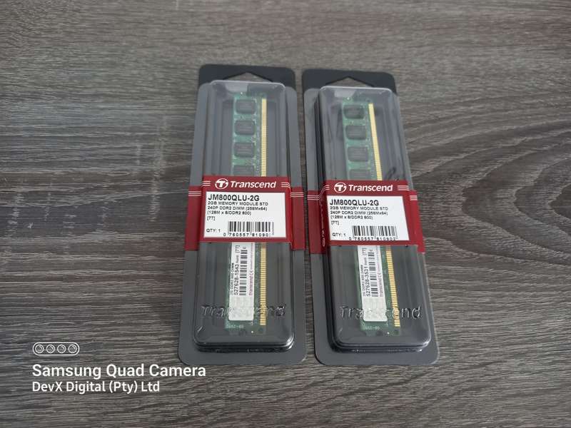 2GB DDR2 Desktop Ram - Transcend PC2 - Verified Tested & Working - In Original Packaging - Sold Each