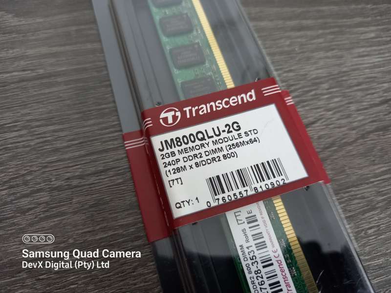 2GB DDR2 Desktop Ram - Transcend PC2 - Verified Tested & Working - In Original Packaging - Sold Each