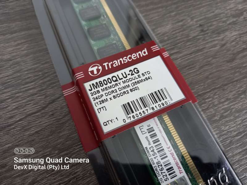 2GB DDR2 Desktop Ram - Transcend PC2 - Verified Tested & Working - In Original Packaging - Sold Each
