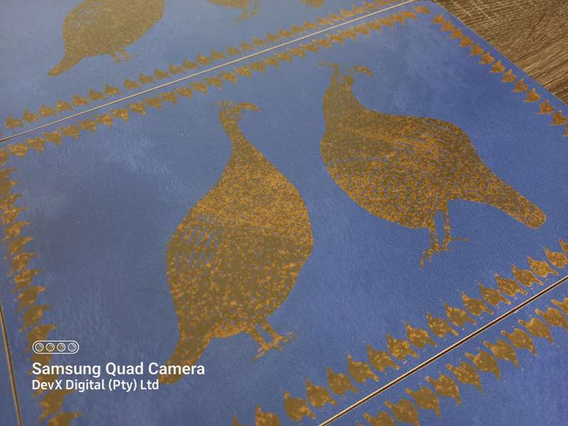 Blue & Gold Peacock Heavy-Duty Wooden Place-mats - Set of 6 - Stunning Dining Elegance