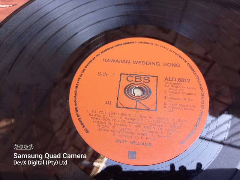 Hawaiian Wedding Song - Andy Williams - LP Vinyl Record - A Rare & Vintage Piece