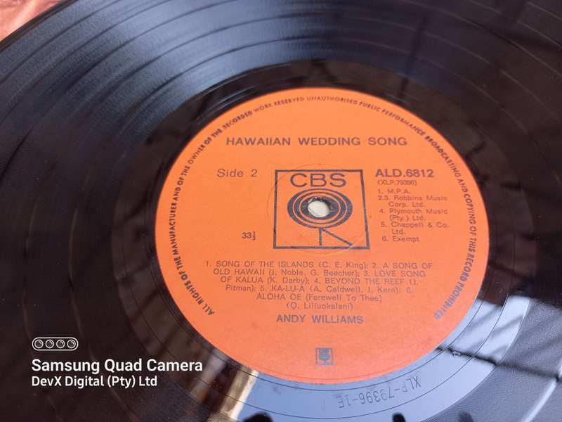Hawaiian Wedding Song - Andy Williams - LP Vinyl Record - A Rare & Vintage Piece