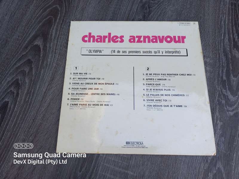 Olympia - Charles Aznavour - LP Vinyl Record - A Rare & Vintage Piece - Perfect For Collectors