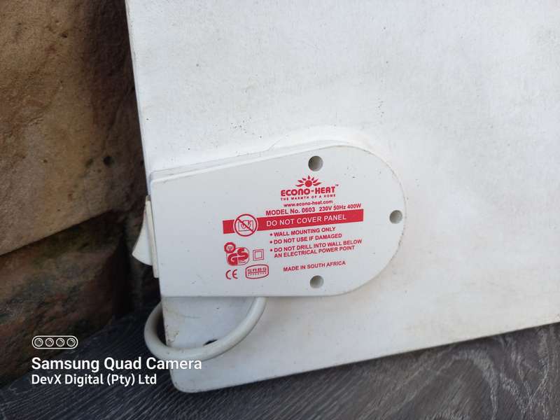 Verified Working - 400W Econo-Heat Wall Panel Heater - Wall-Mountable - Works Perfectly As Intended
