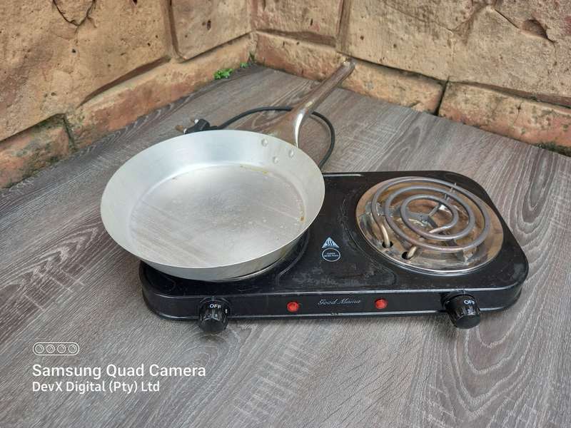 Verified Working - Good Mama 2-Plate Electric Stove + FREE Steel Frying Pan - 5 Heat Settings