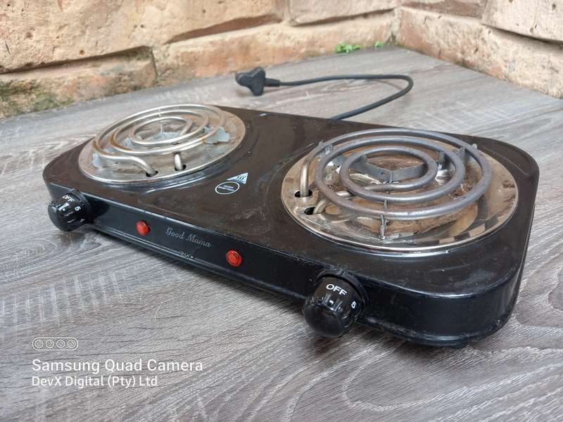 Verified Working - Good Mama 2-Plate Electric Stove + FREE Steel Frying Pan - 5 Heat Settings