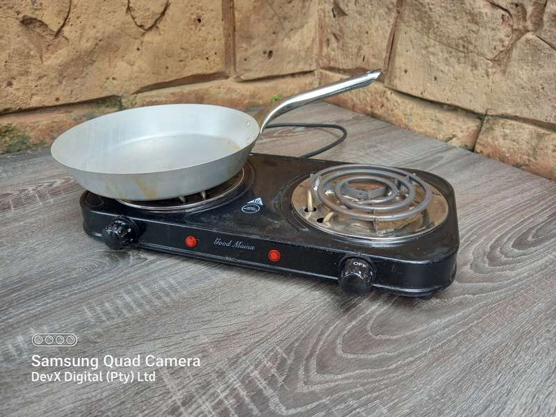 Verified Working - Good Mama 2-Plate Electric Stove + FREE Steel Frying Pan - 5 Heat Settings
