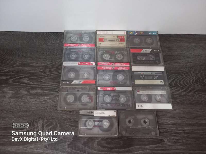 Vintage Cassette Tape Collection - 14 Tapes With Cases - Sony, TDK & Philips - Collectors Item