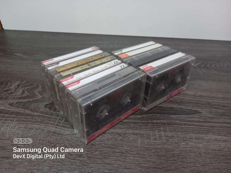 Vintage Cassette Tape Collection - 14 Tapes With Cases - Sony, TDK & Philips - Collectors Item