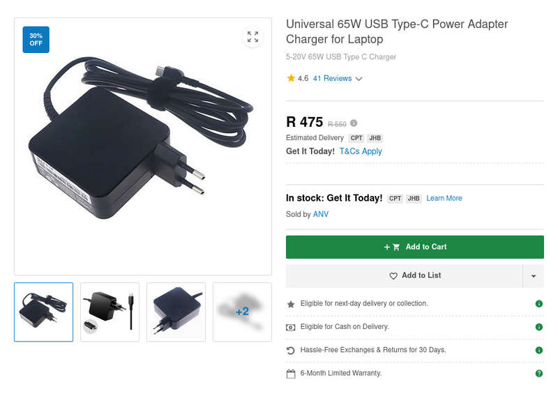 65W Type-C Universal Charger - For Phones & Laptops - Overload Protection - Verified Working