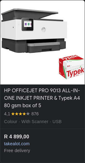HP OfficeJet Pro 9013 Multifunction Printer - Sold For Parts & Spares Only - Water/Rain Damaged
