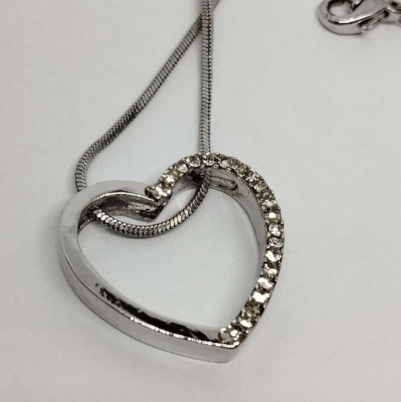 Dainty Sterling Silver Necklace with Heart Pendant #S0034