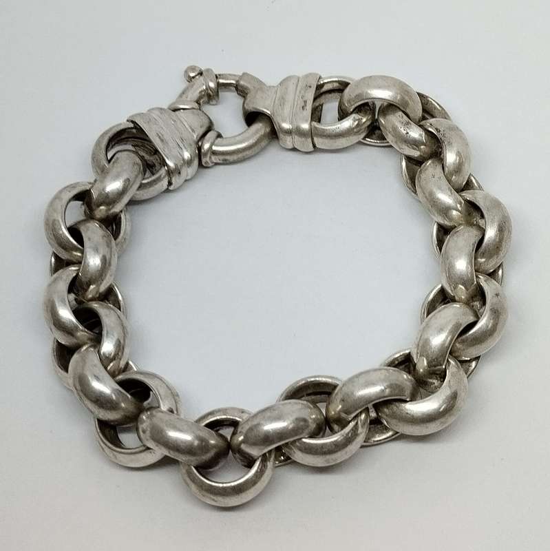 Chunky Sterling Silver Rolo Chain Bracelet  #S0031