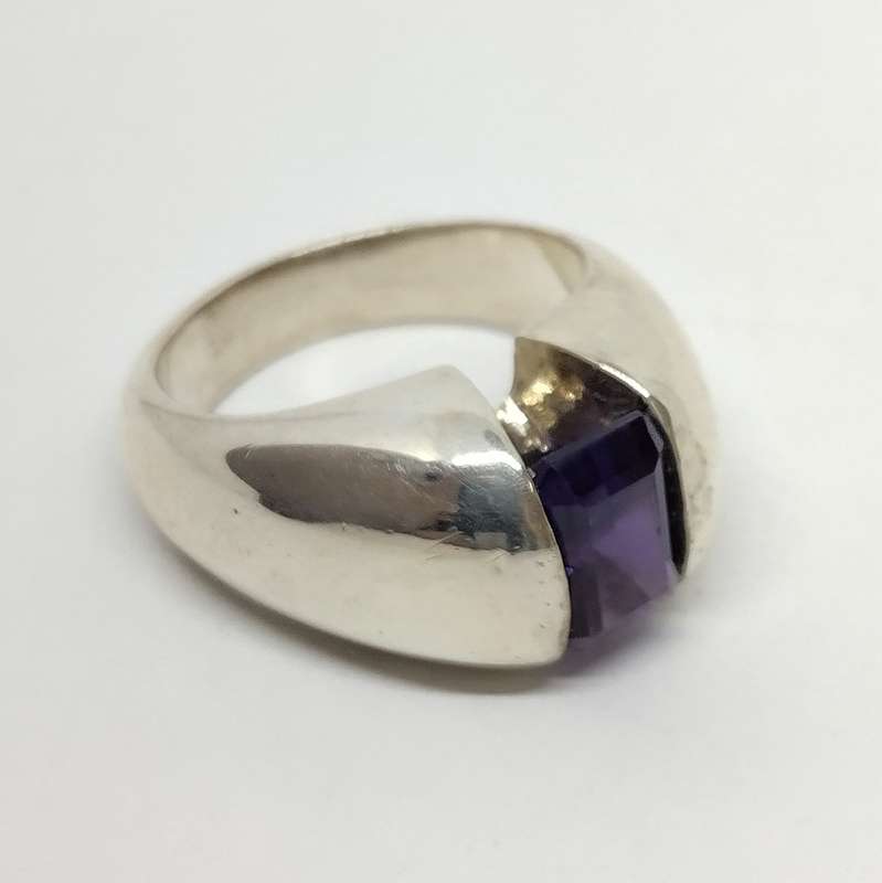 Chemley Vintage Sterling Silver Ring Set with Amethyst #S0029