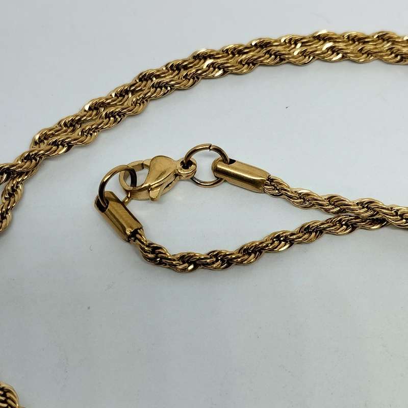 Gold Plated Necklace with Diamante Pendant  #F0080