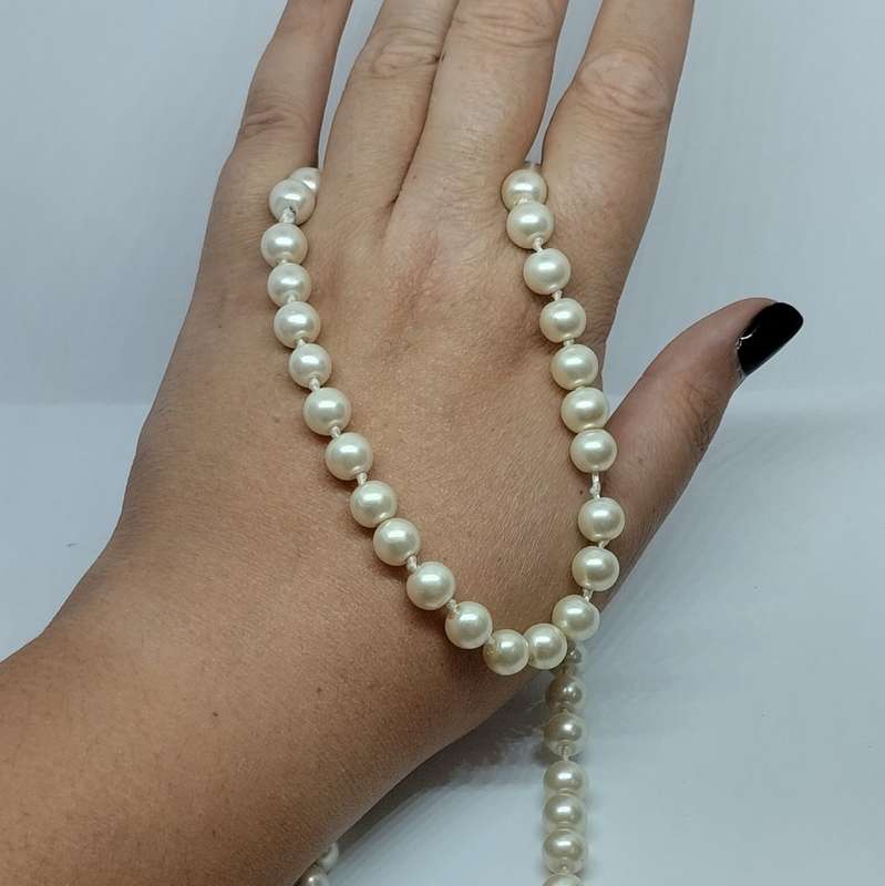 Long Imitation Pearl Necklace Perfect for Layering #C0073
