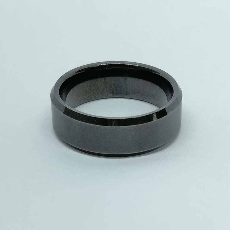 Black Stainless Steel Mens Ring #F0082