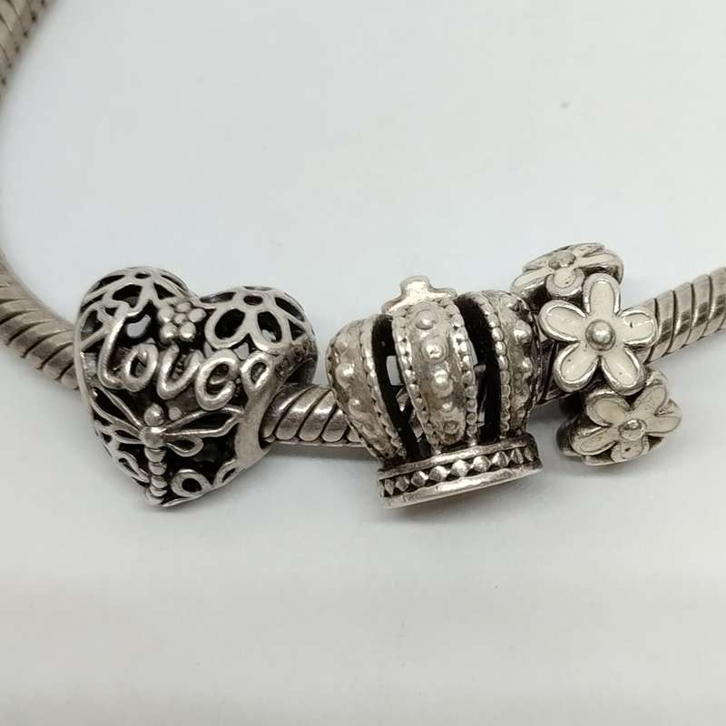 Pandora Charm Bracelet with Three Charms  #S0046