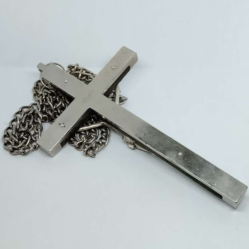 Beautiful Italian wood and Metal Crucifix Necklace #F0085
