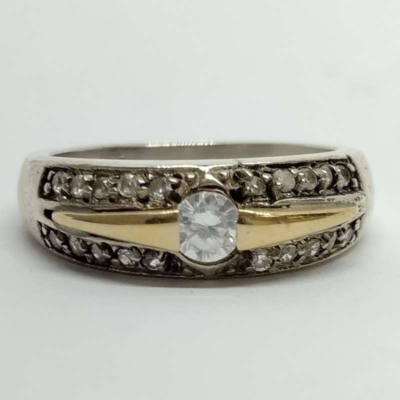 Sterling Silver with 9ct Gold Dress Ring  #S0052