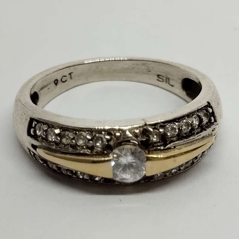 Sterling Silver with 9ct Gold Dress Ring  #S0052