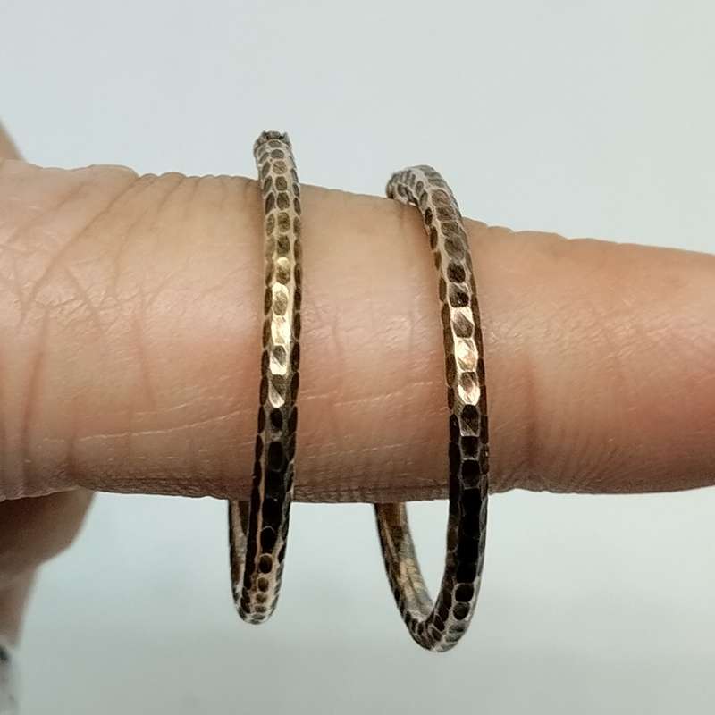 Pressed Metal Hoop Earrings #F0090